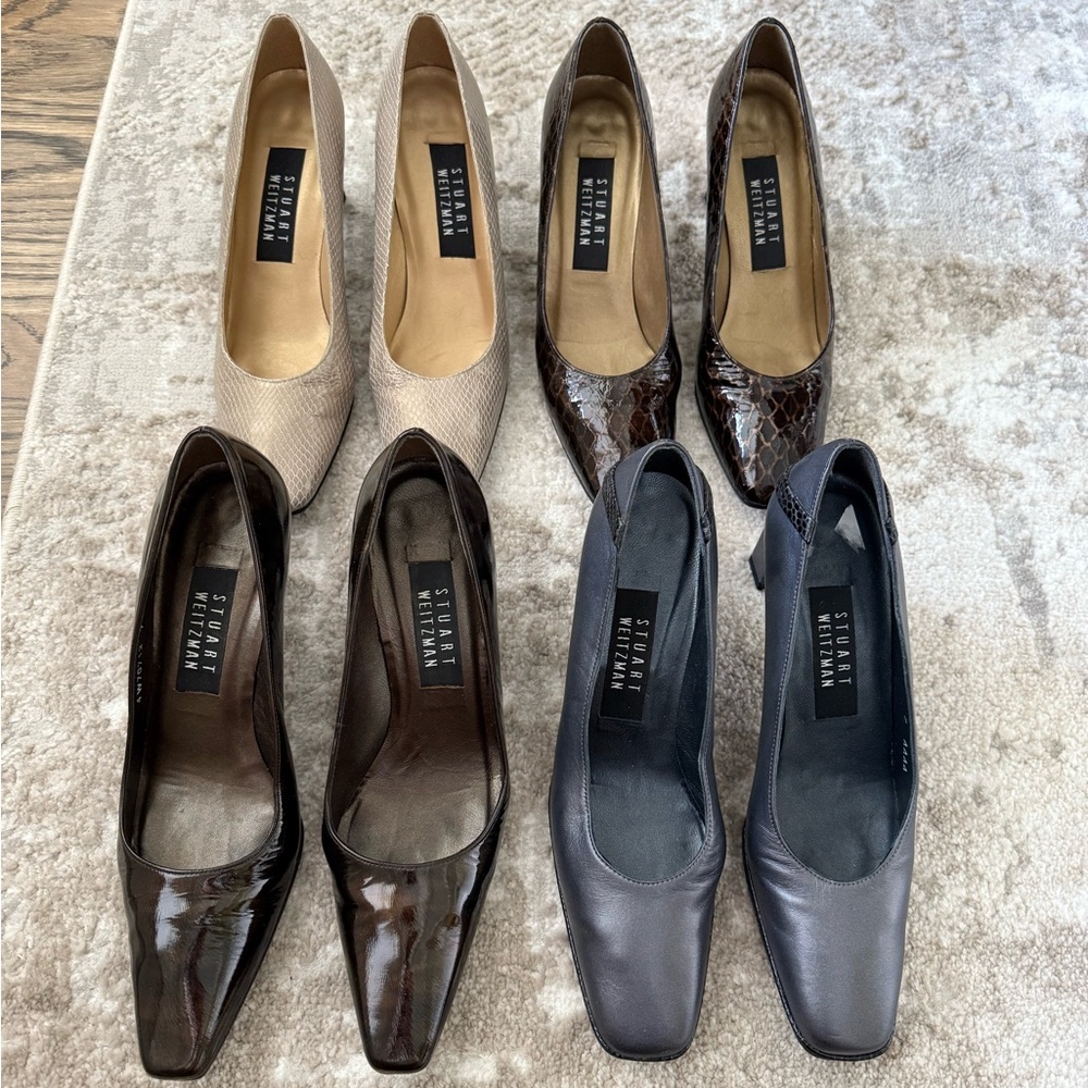 Stuart Weitzman Women's Heels in Tan, Brown, and Gray